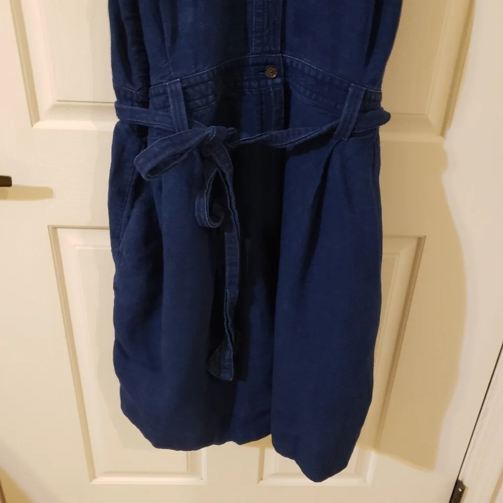 Banana Republic Denim Linen/Cotton BUTTON DOWN BERMUDA ROMPER -  size 18
